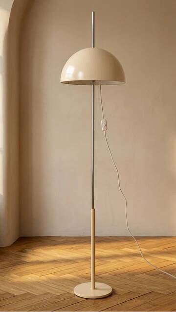 Mushroom floor lamp space age metal Napako 1970s Czechoslovakia