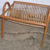 Magazine rack Wicker rattan of the 1970s vintage
