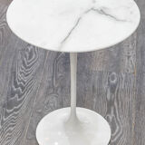 Round pedestal table in aluminium marble and white Rilsan Eero Saarinen (1910-1961), Edition Knoll