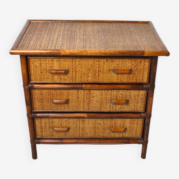 Rattan chest of drawers 1970