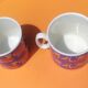 Two mugs/cup in porcelain from Villeroy and Boch decoration boat / plane made in Luxembourg