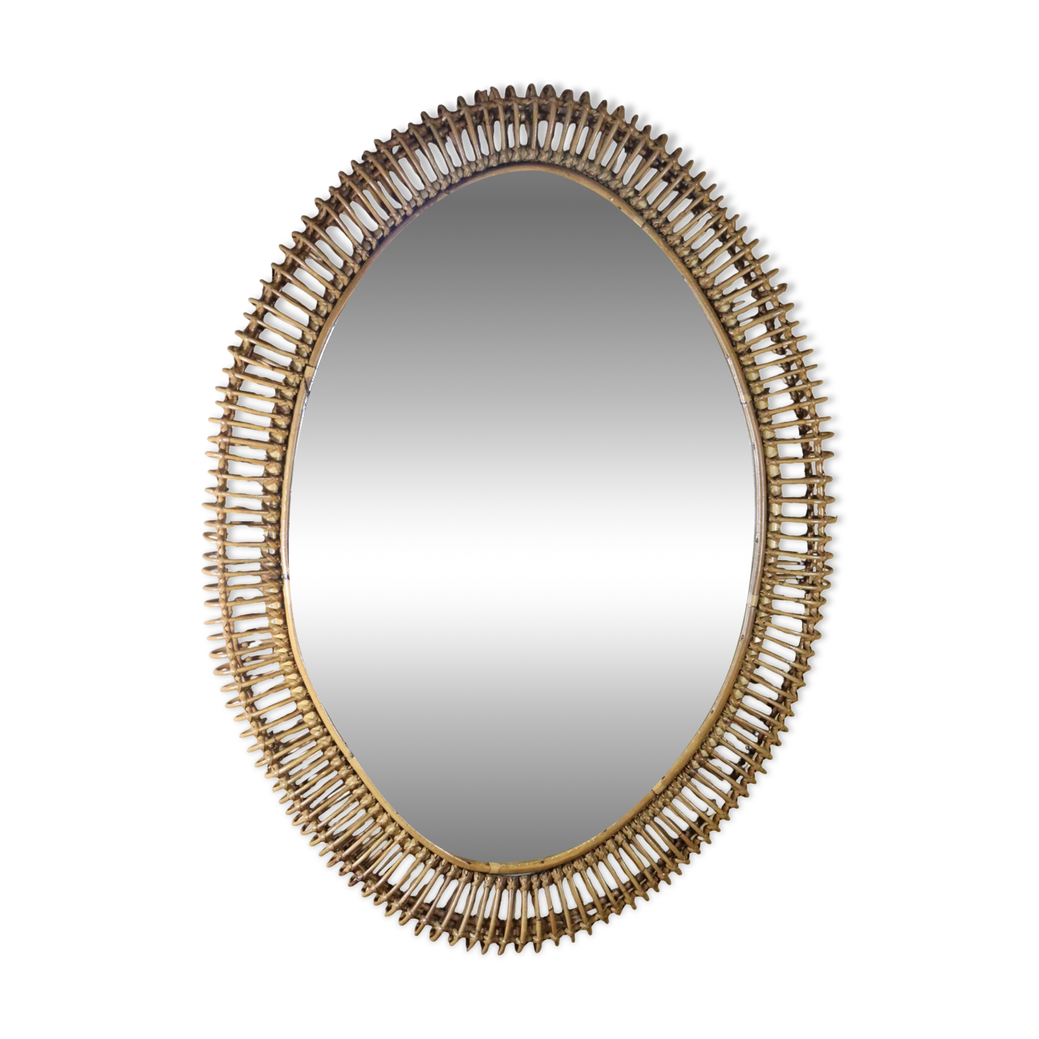 XXL rattan mirror by Franco Albini Italy