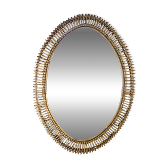Miroir rotin XXL par Franco Albini Italie