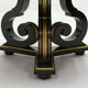 Table à manger néoclassique Maurice Hirsch bois noir doré miroir 1970