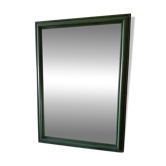 Large dark green rectangular mirror with black patina.