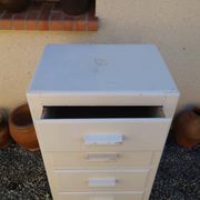 Art Deco chest of drawers in white painted wood with 4 drawers