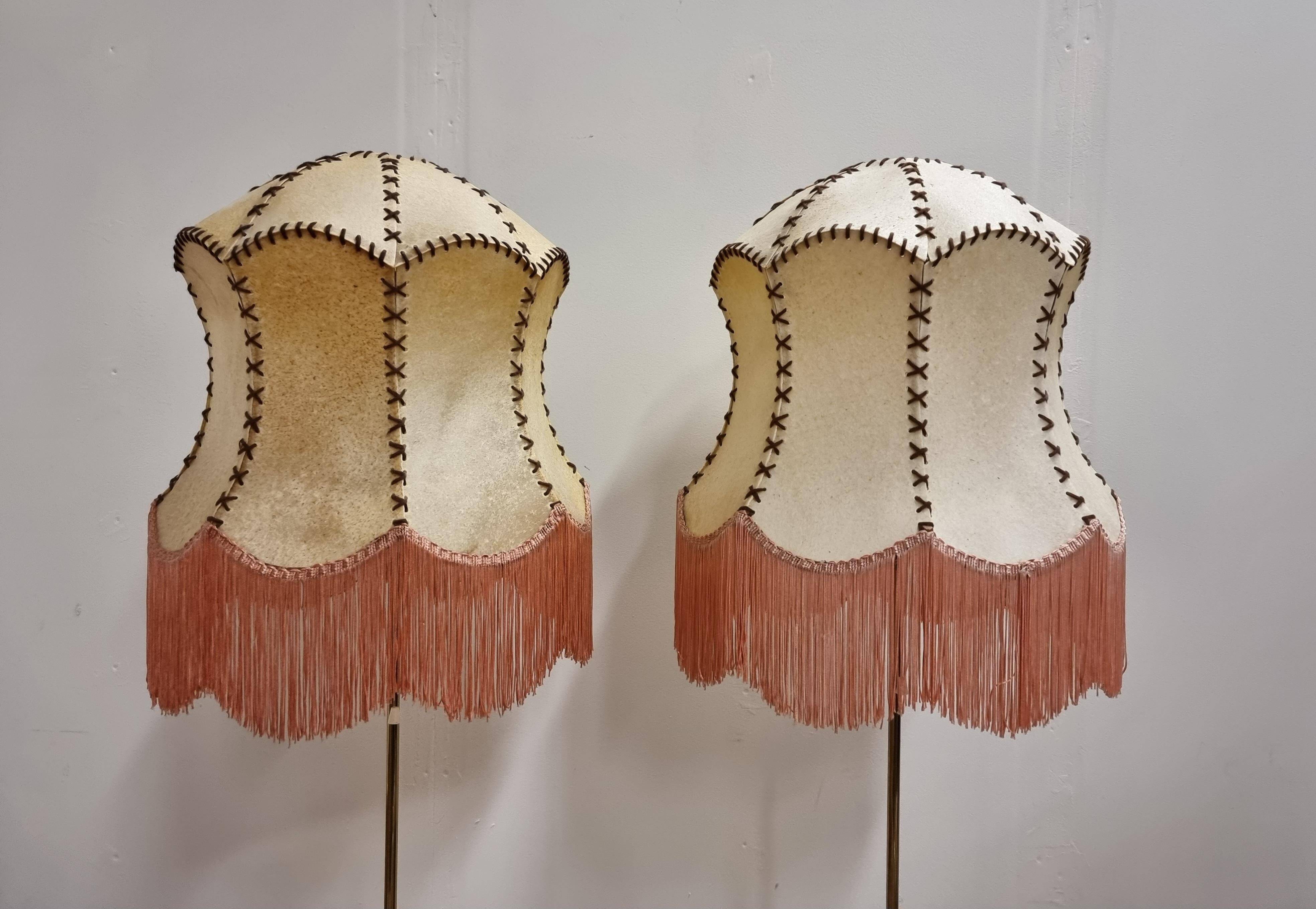 Pair of Bergboms floor lamps, G-024, brass, modern Scandinavian / mid-century style.