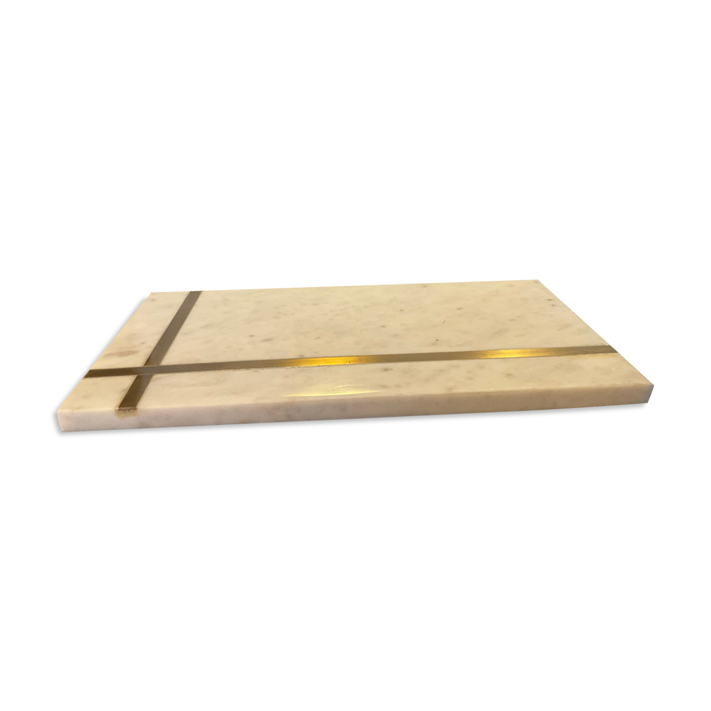 Vintage top in Carrara marble and brass 70s