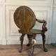 Venetian "Grotto" armchair in carved polychrome wood, silvered and gilded, circa 1890.