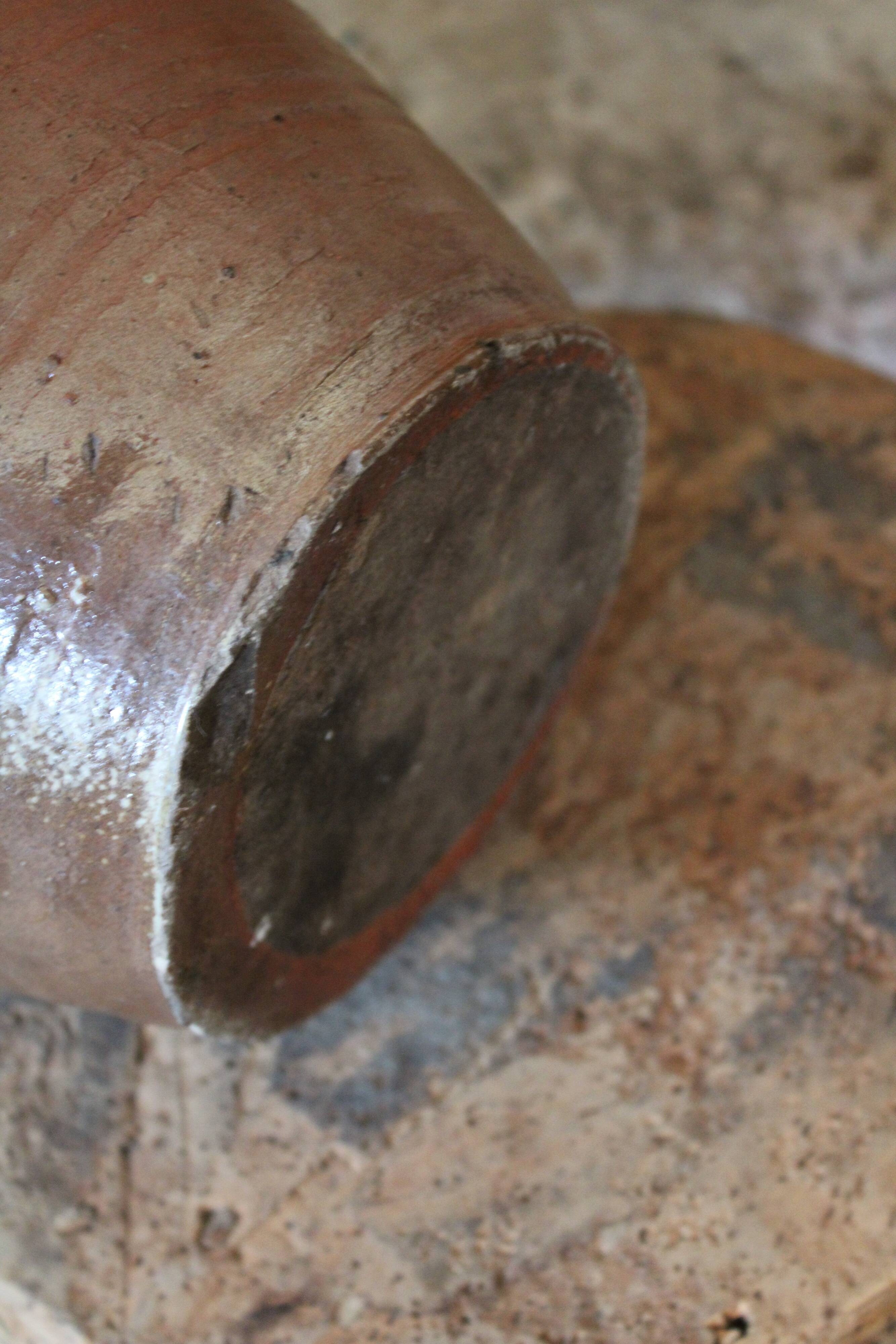 Vernified sandstone oil jar with handle