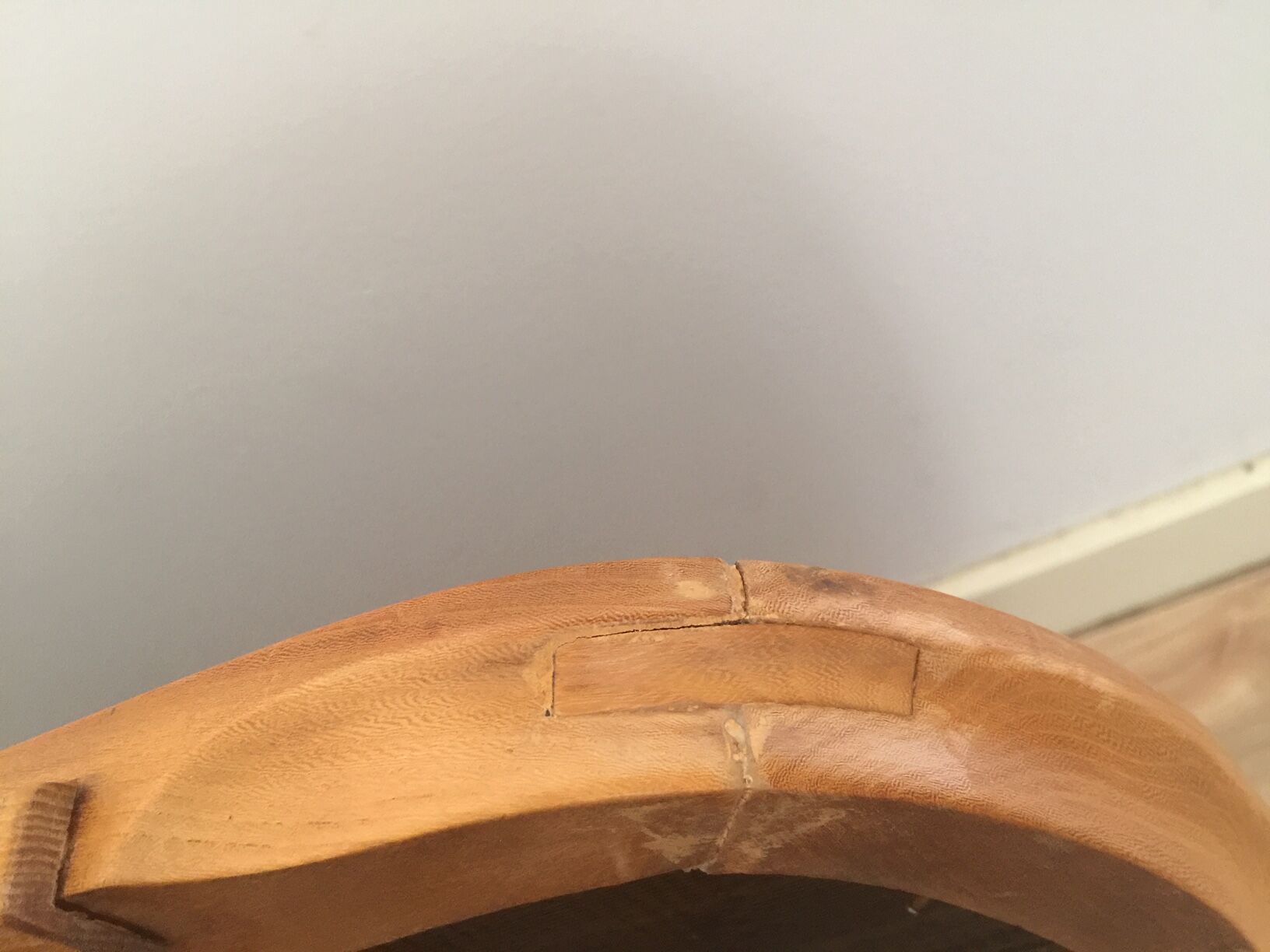 Scandinavian vintage service in wood and black glass