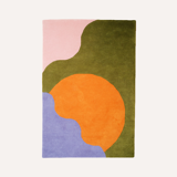 Purple baywatch wool tufted rug handmade 140 x 210 cm