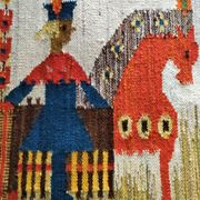 Tapisserie kilim fait main artisanat polonais années 70