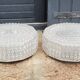 Pair of vintage Erco diamond-tipped glass ceiling lights from the 60s Diameter 35cm