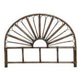 Vintage peacock tail bamboo rattan headboard from the 60s