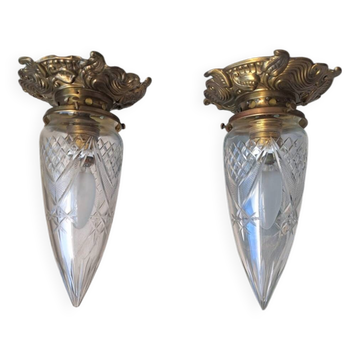 Pairs of art deco ceiling lights, antique lighting fixtures