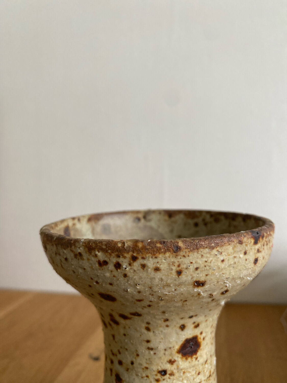 Old pyrite stoneware candle holder