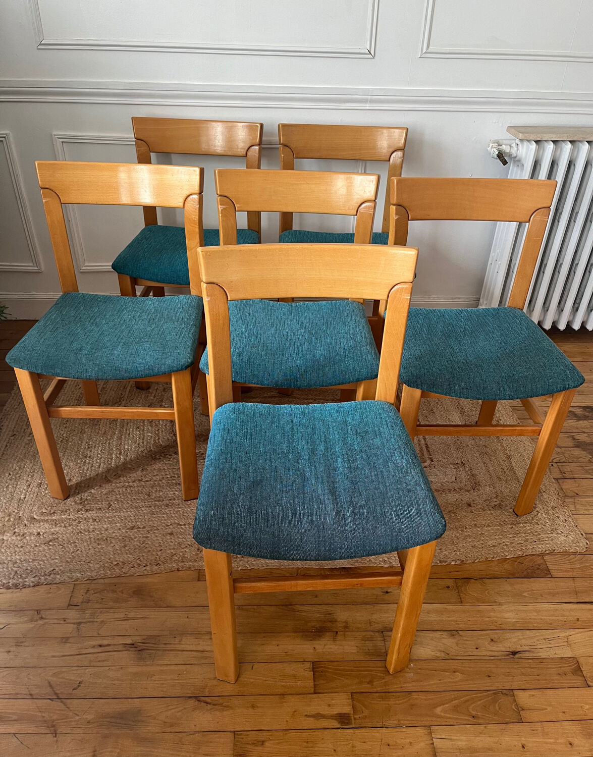6 solid elm chairs from the 1970s
