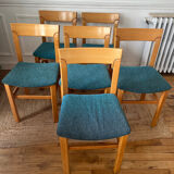 6 solid elm chairs from the 1970s