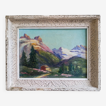 Louis ANDREY, paysage de montagne, huile sur toile signée