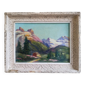 Louis ANDREY, paysage de montagne, huile sur toile signée