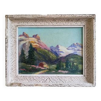 Louis ANDREY, paysage de montagne, huile sur toile signée