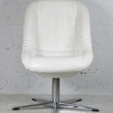 Armchair "Space Age", steel, fiberglass and imitation leather, France, circa 1970