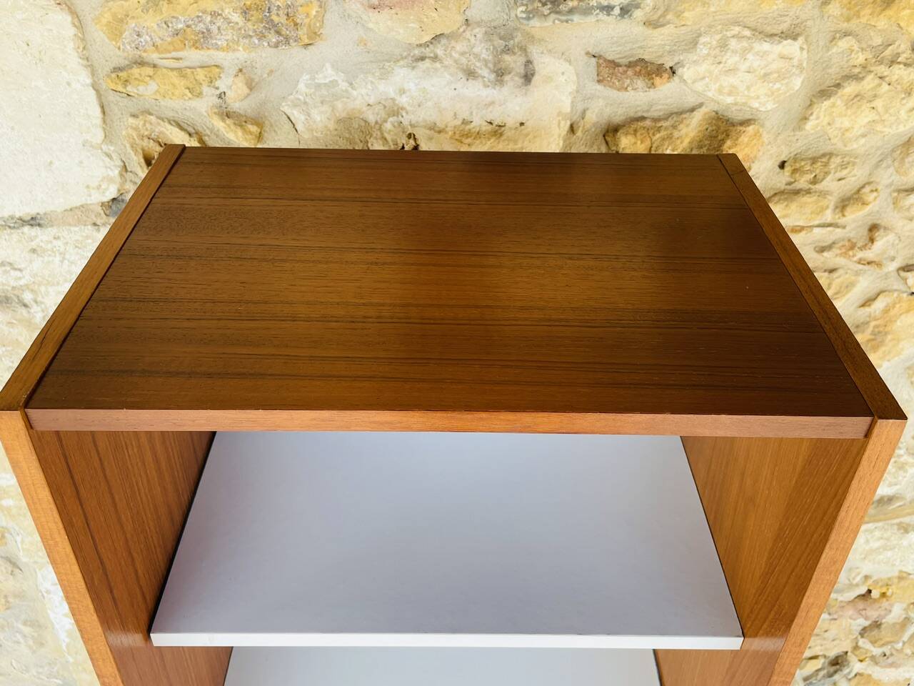 Vintage teak storage unit with shelves and drawer circa 1970s