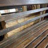 Black lacquered teak bench circa 1960