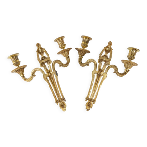 Paire d’appliques en bronze doré