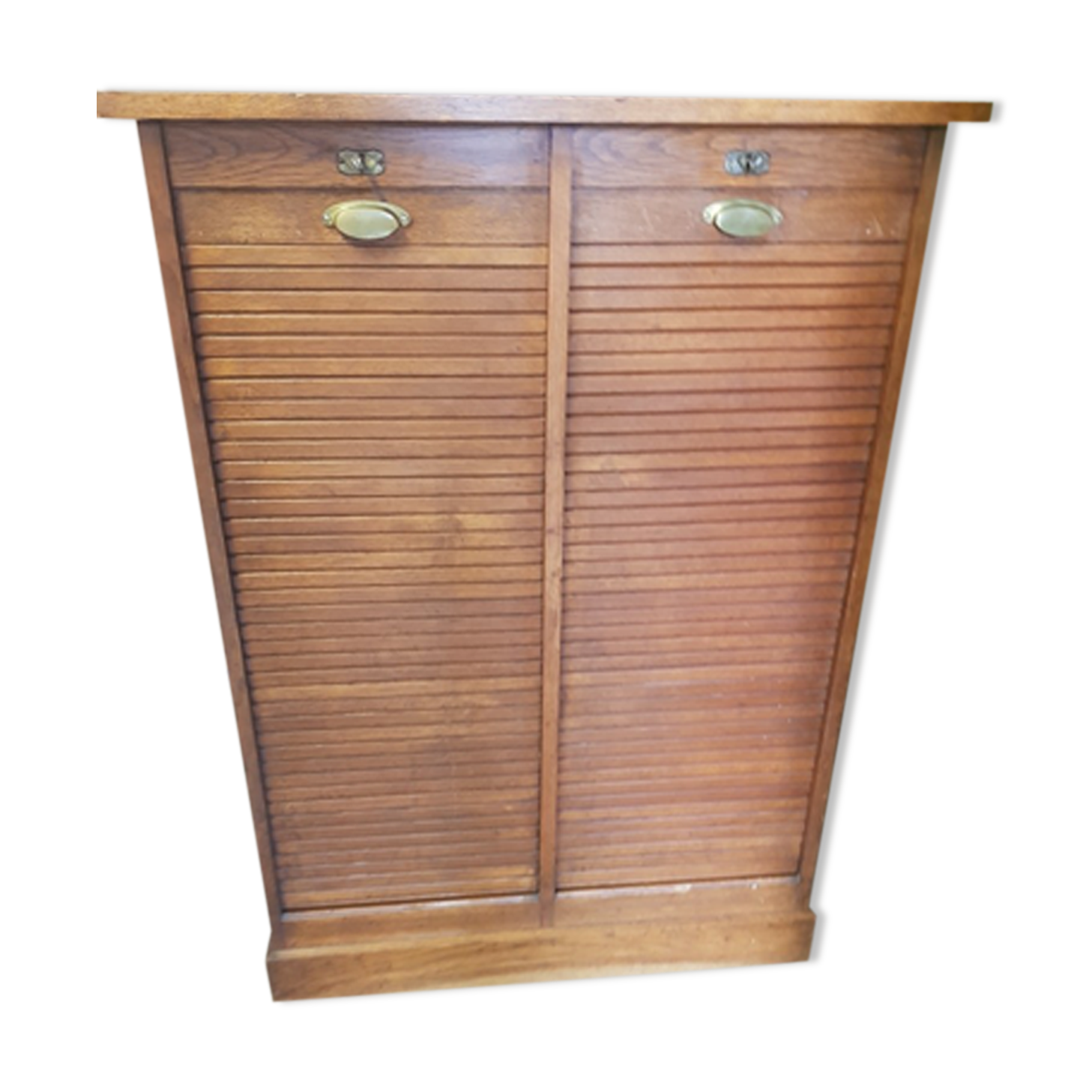 Meuble classeur de notaire à rideaux chêne