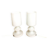 Set of 2 Vintage White Glass Table Lamp by Ivan Jakes, Czechoslovakia 1960s