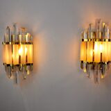 Pair of wall lamps Venini glass from Murano Italy 1970