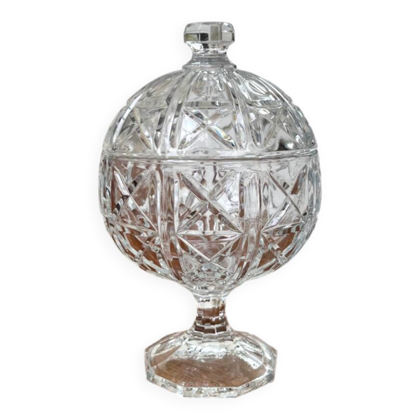 Bonbonnière ou sucrier en verre taillé – Italy