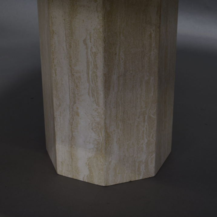 Dining Room Table in Marble and Travertine, Italy, 1970s