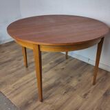 Round Scandinavian teak table