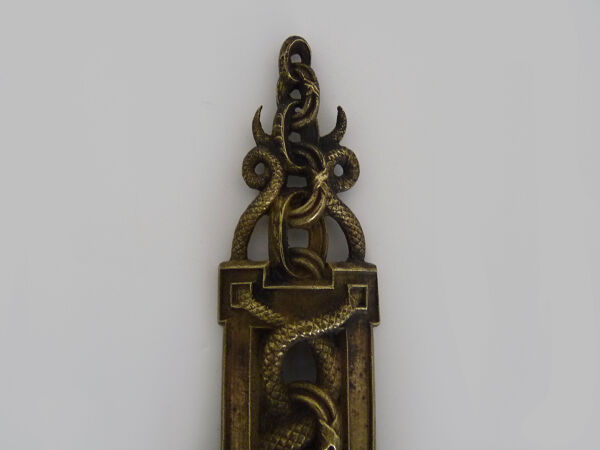 Paire de devanture de pharmacie, médecin, caducées médecine bronze. Début XXème