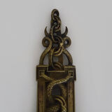 Pair of pharmacy storefront, doctor, caduceus bronze medicine. Early twentieth century