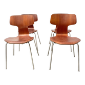 Série de 4 chaises Hammer Modèle 3103 , Arne Jacobsen, Fritz Hansen 1971