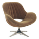 Fauteuil pivotant Space Age en mohair vert marron, années 1960