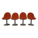 Set of 4 Space Age chairs in metal and fabric, 1970s.