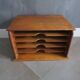 Trieur de bureau/porte courrier ancien en chêne