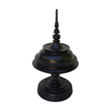 Ancient Burmese laywood offering pot