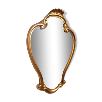 Large mirror Wooden shell and gilded stucco XXth