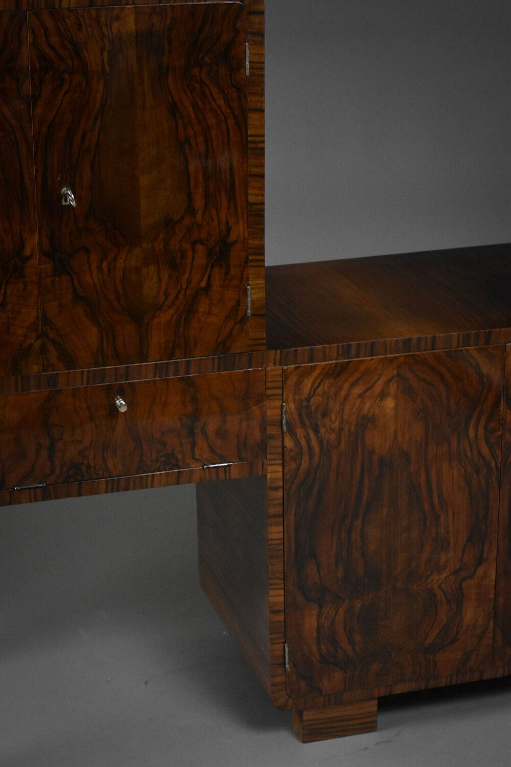 Art Deco Bar Cabinet – asymmetrical form – Poland, 1930s