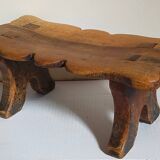 Old footstool in solid wood 19th century