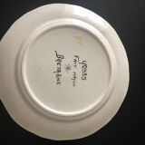 Plate in faience of quimper signed youen