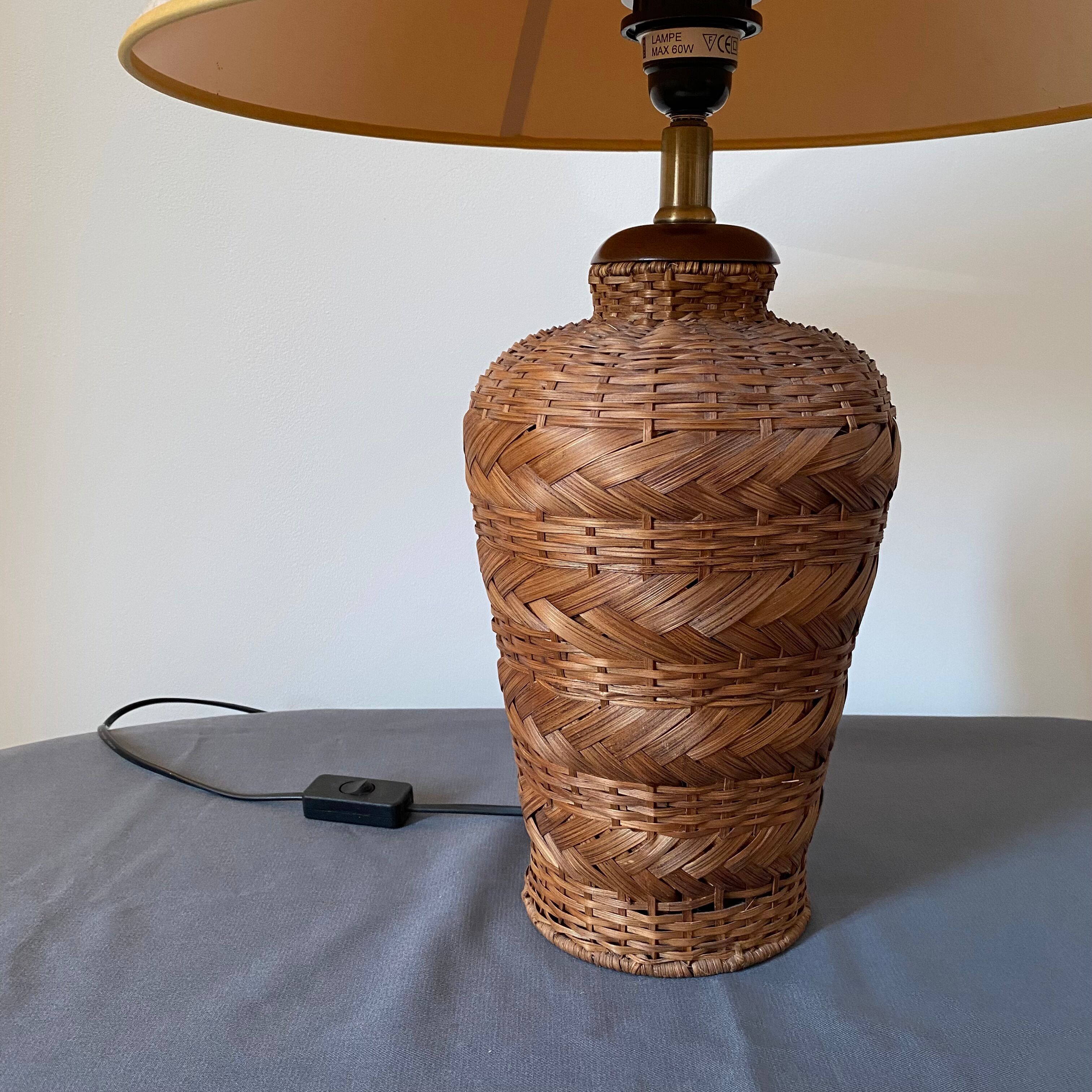 Vintage wicker lamp