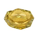 Cendrier en cristal jaune, Crystalex Bohemia Novy Bor, Tchécoslovaquie, années 1960.
