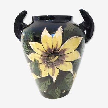 Vase à anses barbotine 1930
